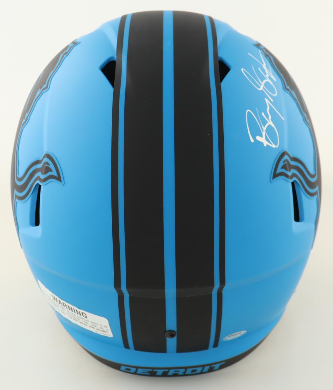 Barry Sanders Signed Lions Full-Size Rave Alternate Speed Helmet (Schwartz)