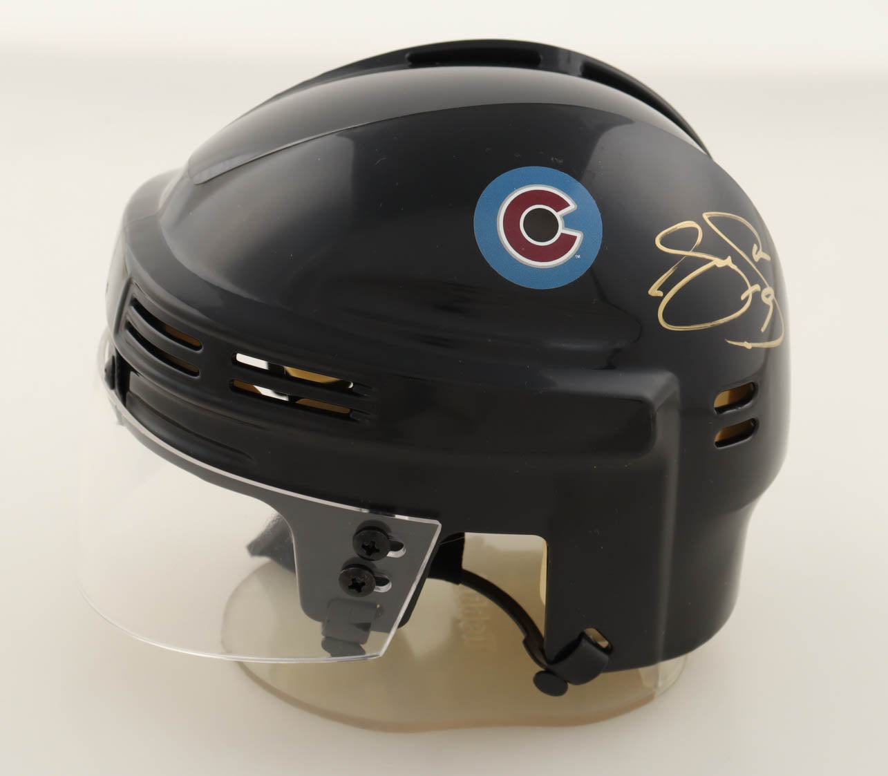 Joe Sakic Signed Avalanche Mini Hockey Helmet (JSA)