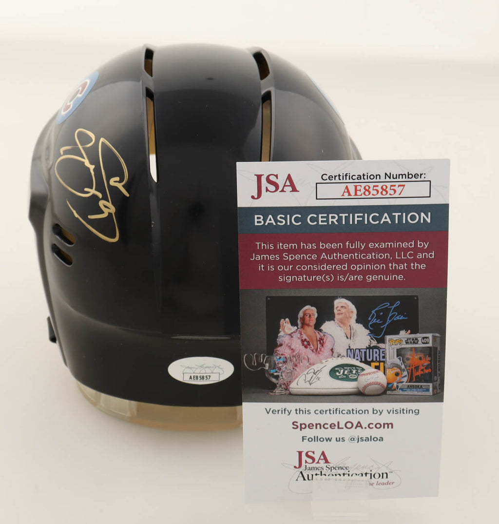 Joe Sakic Signed Avalanche Mini Hockey Helmet (JSA)