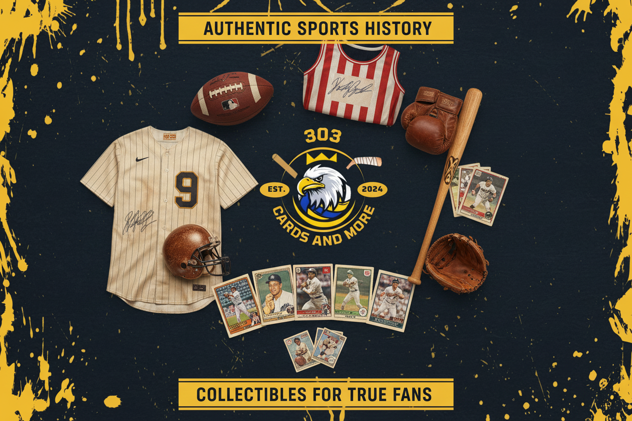 Vintage Hero Banner with 303 Cards and More Logo